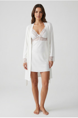 Ekru Pudra Çeyizlik 6' Lı Set - 1512