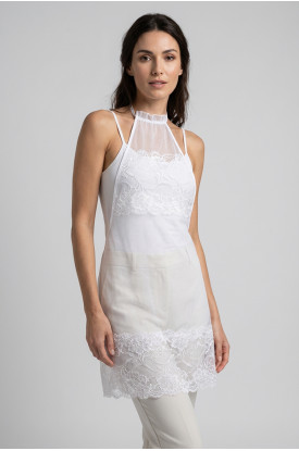 Beyaz Dantel Gecelik - 669