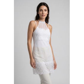 Beyaz Dantel Gecelik - 669