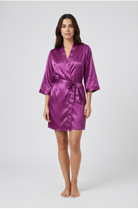 Mor İpek Saten Sabahlık - 14003