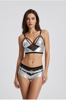 Gri Deri ( Lame ) Gecelik - 432