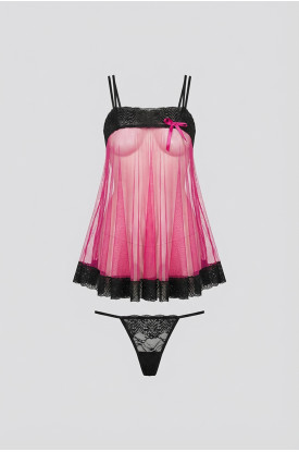 Fuşya Tül Gecelik - 661