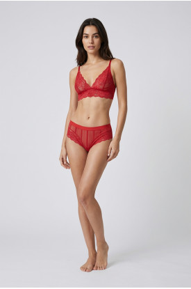 Kırmızı Kadın Çizgili Külot Veronica-K1009