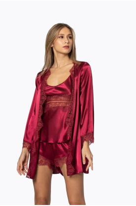 Pierre Cardin 2490 Bayan Sabahlıklı Saten Şort Takım