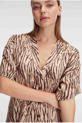 Anıl 9898 Kadın Kısa Kol Viskon Kumaş Desenli Pijama Takımı