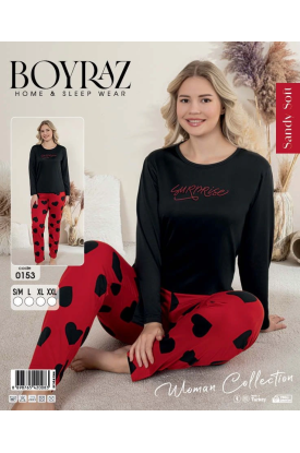 Boyraz 0153 Kadın Sandy Soft Uzun Kol Pijama Takımı