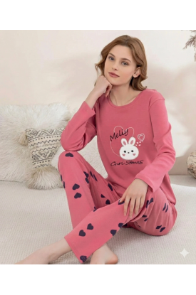 Boyraz 0353 Kadın Penye Uzun Kol Pijama Takımı