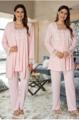Effortt 2401  Sabahlıklı Lohusa Pijama Takımı