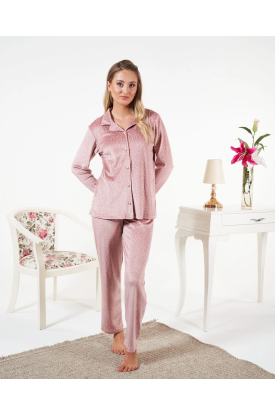 Estiva 25361 Gömlek Yaka Kadife Pijama Takımı