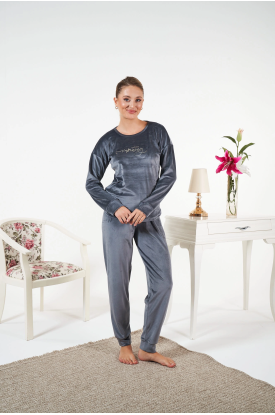 Estiva 25383 Uzun Kol Kadife Pijama Takımı