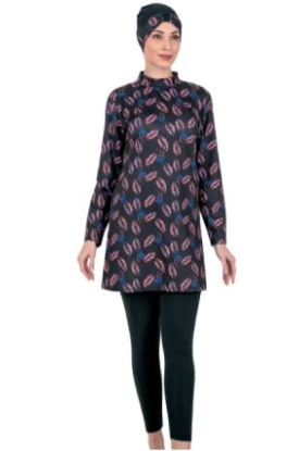 Fantasy 3310 Bayan Yaprak  Desenli Tesettür Mayo