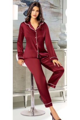 Freshness 2045 Saten Gömlek Yaka Patlı Pijama Takımı