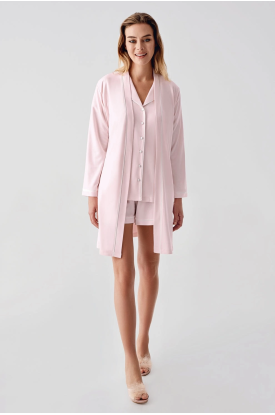 Freshness 324 Kadın 4'Lü Sabahlıklı Şorlu Pijama Takımı