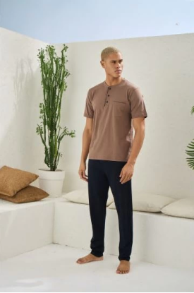 Kocabey 2090 Erkek Midi Yaka Pijama Takım