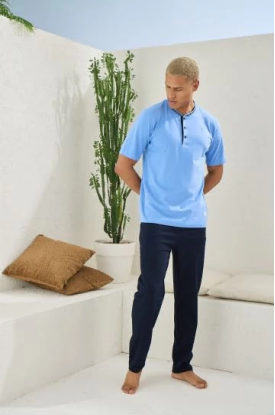 Kocabey 2104 Erkek Midi Yaka Pijama Takım