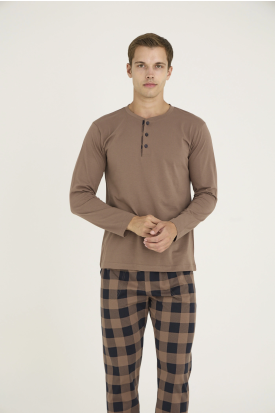Kocabey 9221 Erkek Midi Yaka Pijama Takım