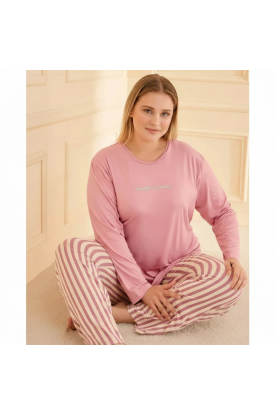 Mihra 50802 Kadın Battal Milan O Yaka Pijama Takımı