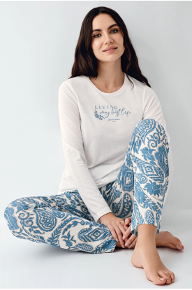 Pierre Cardin 9074-S Kadın Uzun Kol Pijama Takım