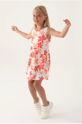 Roly Poly 3393-3 Kız Çocuk Çiçekli Elbise