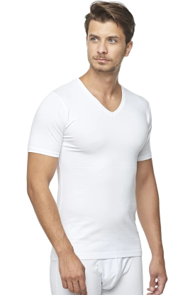 Star 206 Modal Yarım Kol V-Yaka T-Shirt Atlet
