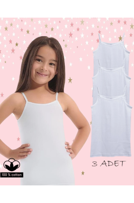 Star 610 Kız Çocuk İp Askılı 3'lü Atlet